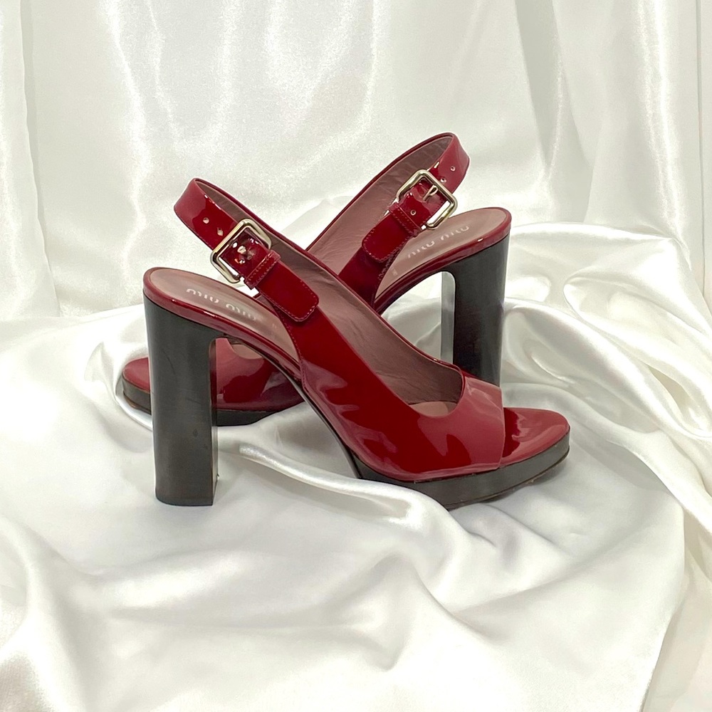 Miu Miu Peep Toe Sling Back Hee